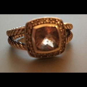 David Yurman Petite Albion w Morganite, size 6.5